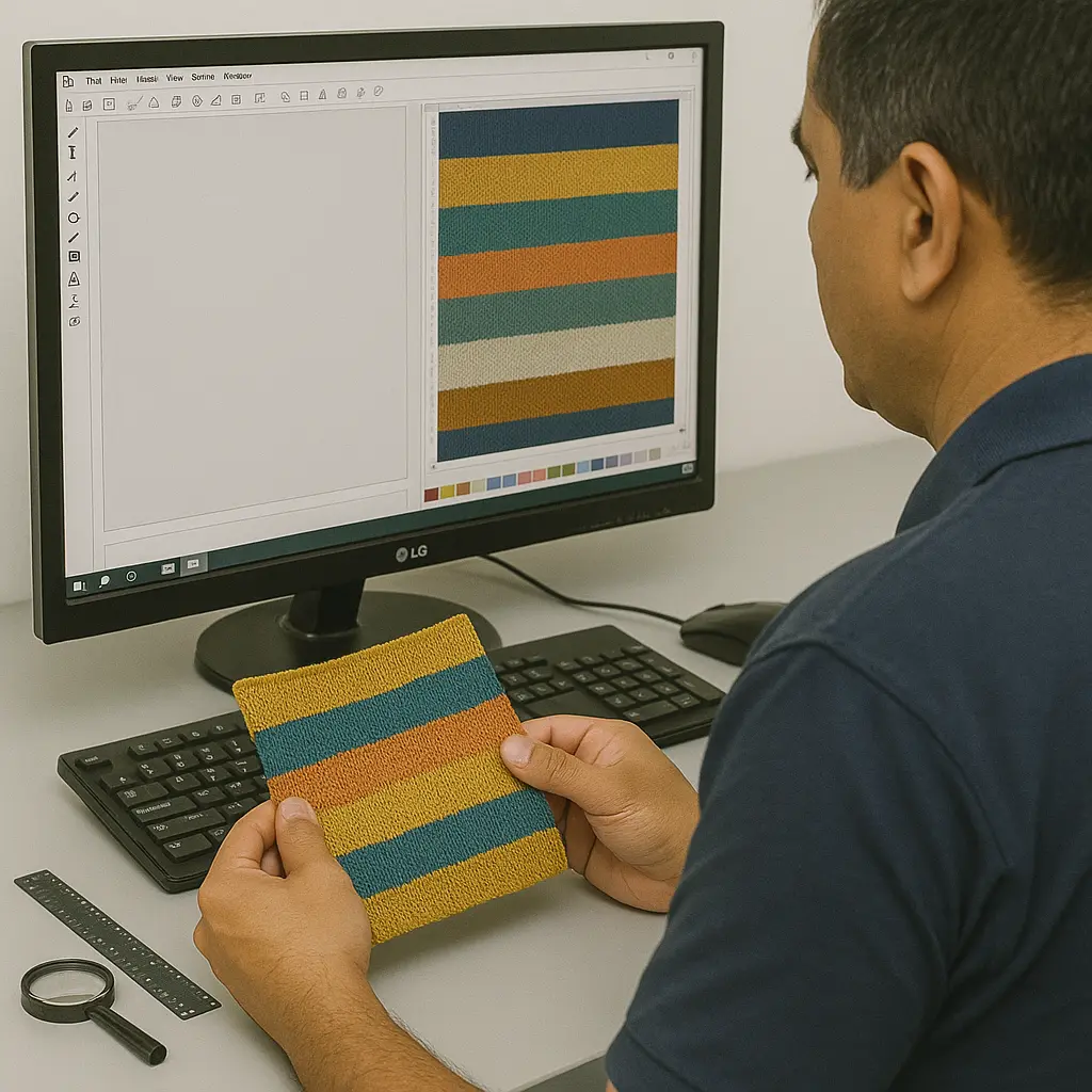 Diseño y programación de tejido (muestra física)