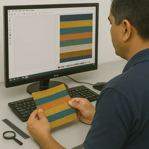 Diseño y programación de tejido (muestra física)